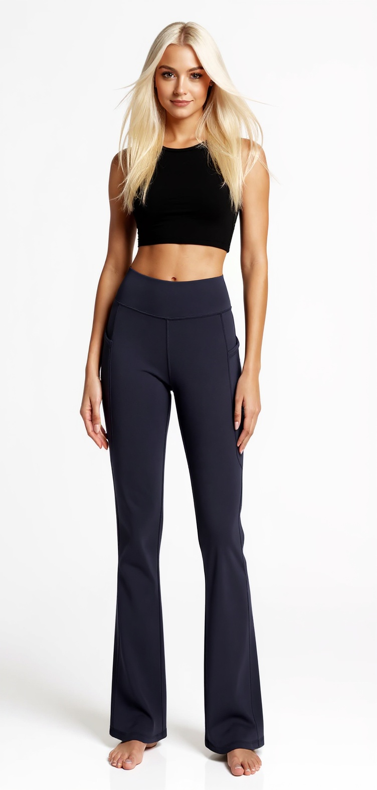 Bootcut Yoga Pants in Dark Navy — The Lift & Sculpt Edit style look